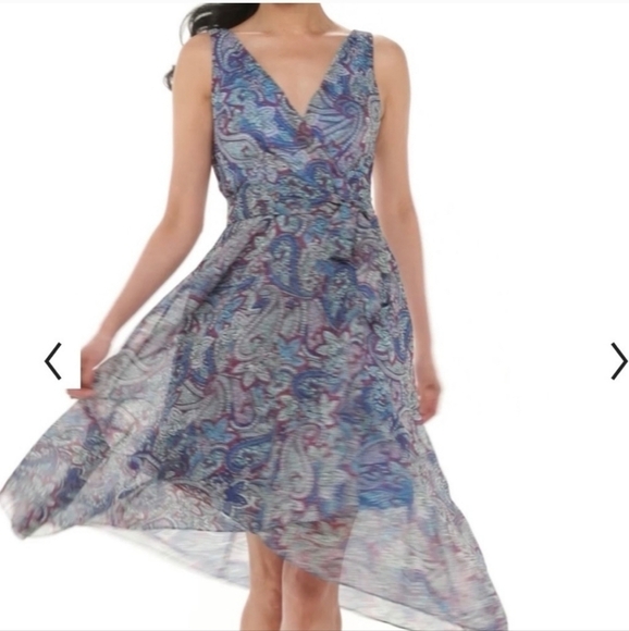 Chaps Sleeveless Faux Wrap Midi Dress - Picture 3 of 3